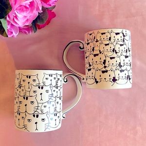 NWT Grumpy and Happy Cat Mug Set